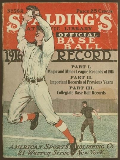 MAG 1916 Spalding's Baseball Record